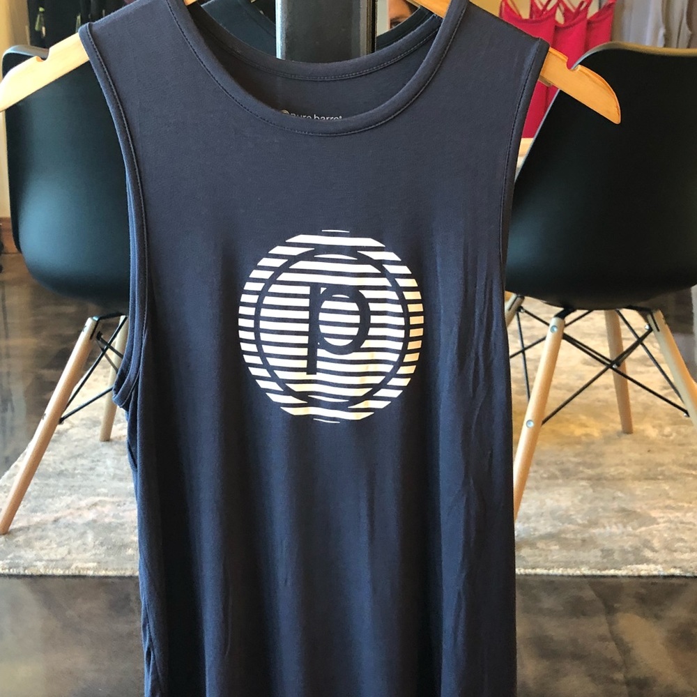 Pure Barre circle P striped tank